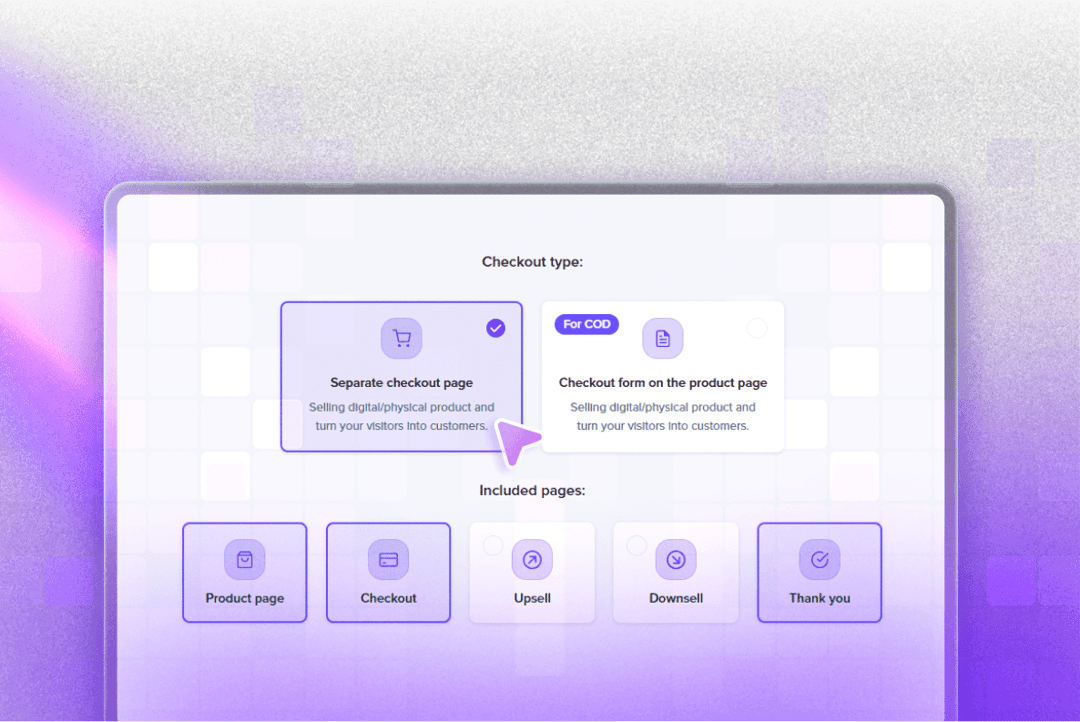 Start the generation process by handpicking the pages you want to include in your funnel.